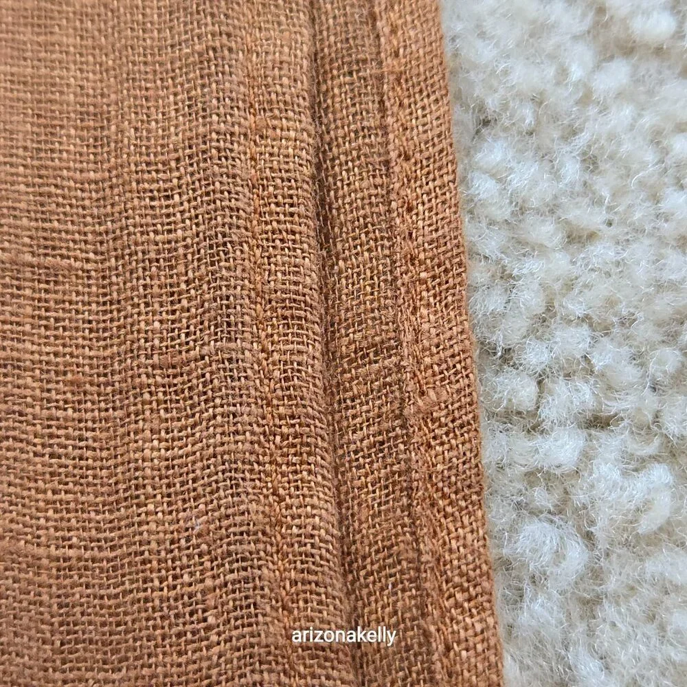 Linen Scarf Hemmed Chestnut Brown
